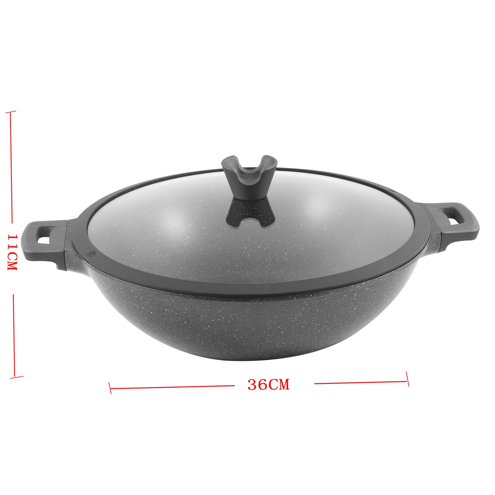 Wok Pan Marble Grey  36 cm