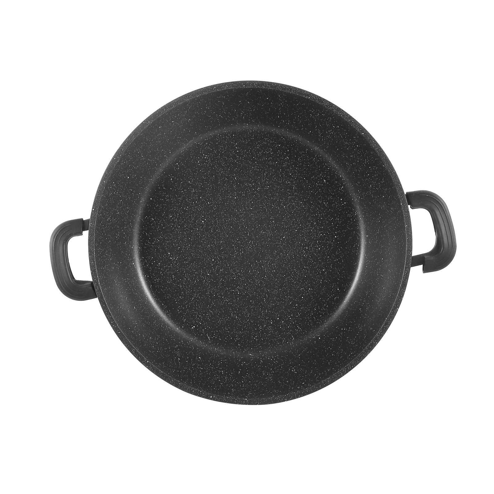 Granite Low Casserole Black  32 cm